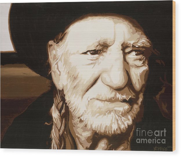Willie nelson - Wood Print