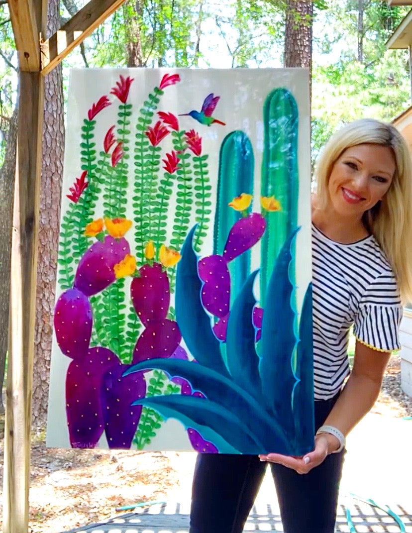 Floral Flight Desert Landscape Resin Colorful Cactus Original