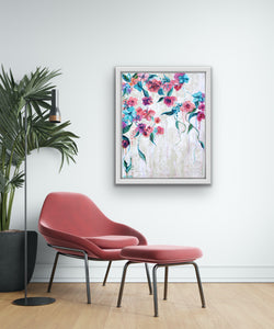 Delicately Divine - Abstract  impressionist Floral original painting