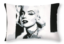 Load image into Gallery viewer, Black and White Marilyn - Throw Pillow