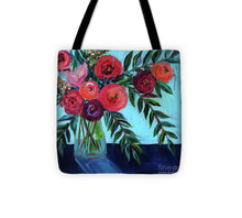 Load image into Gallery viewer, Coral and Blues - Tote Bag

