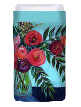 Load image into Gallery viewer, Coral and Blues - Duvet Cover
