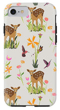 Load image into Gallery viewer, Fawn with Wildflowers and Humming birds - Phone Case