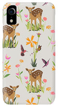 Load image into Gallery viewer, Fawn with Wildflowers and Humming birds - Phone Case