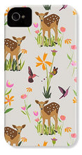 Load image into Gallery viewer, Fawn with Wildflowers and Humming birds - Phone Case