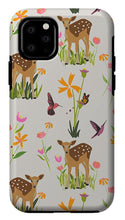 Load image into Gallery viewer, Fawn with Wildflowers and Humming birds - Phone Case