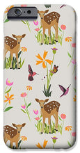 Load image into Gallery viewer, Fawn with Wildflowers and Humming birds - Phone Case
