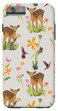 Load image into Gallery viewer, Fawn with Wildflowers and Humming birds - Phone Case