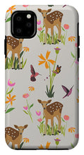 Load image into Gallery viewer, Fawn with Wildflowers and Humming birds - Phone Case