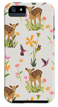 Load image into Gallery viewer, Fawn with Wildflowers and Humming birds - Phone Case