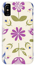 Load image into Gallery viewer, Folk Flower Pattern in Beige and Purple - Phone Case
