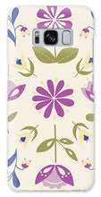 Load image into Gallery viewer, Folk Flower Pattern in Beige and Purple - Phone Case
