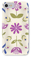 Load image into Gallery viewer, Folk Flower Pattern in Beige and Purple - Phone Case