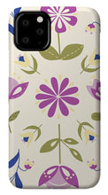 Load image into Gallery viewer, Folk Flower Pattern in Beige and Purple - Phone Case