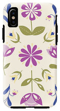 Load image into Gallery viewer, Folk Flower Pattern in Beige and Purple - Phone Case