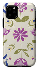 Load image into Gallery viewer, Folk Flower Pattern in Beige and Purple - Phone Case
