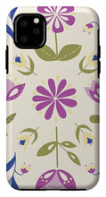 Load image into Gallery viewer, Folk Flower Pattern in Beige and Purple - Phone Case