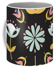 Load image into Gallery viewer, Folk Flower Pattern in Black and Blue - Mug
