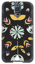 Load image into Gallery viewer, Folk Flower Pattern in Black and Blue - Phone Case