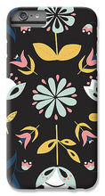 Load image into Gallery viewer, Folk Flower Pattern in Black and Blue - Phone Case
