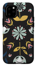Load image into Gallery viewer, Folk Flower Pattern in Black and Blue - Phone Case