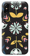 Load image into Gallery viewer, Folk Flower Pattern in Black and Blue - Phone Case
