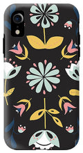 Load image into Gallery viewer, Folk Flower Pattern in Black and Blue - Phone Case
