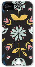 Load image into Gallery viewer, Folk Flower Pattern in Black and Blue - Phone Case