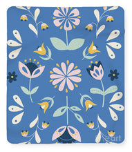 Load image into Gallery viewer, Folk Flower Pattern in Blue - Blanket