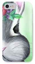 Load image into Gallery viewer, Grey Easter Bunny with Flowers - Phone Case