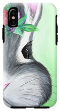 Load image into Gallery viewer, Grey Easter Bunny with Flowers - Phone Case