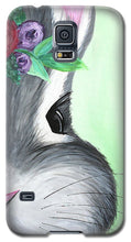 Load image into Gallery viewer, Grey Easter Bunny with Flowers - Phone Case