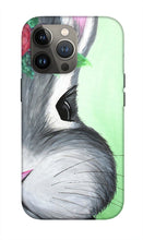Load image into Gallery viewer, Grey Easter Bunny with Flowers - Phone Case