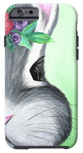 Load image into Gallery viewer, Grey Easter Bunny with Flowers - Phone Case