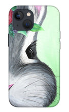 Load image into Gallery viewer, Grey Easter Bunny with Flowers - Phone Case