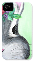 Load image into Gallery viewer, Grey Easter Bunny with Flowers - Phone Case
