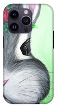 Load image into Gallery viewer, Grey Easter Bunny with Flowers - Phone Case
