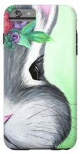 Load image into Gallery viewer, Grey Easter Bunny with Flowers - Phone Case