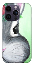 Load image into Gallery viewer, Grey Easter Bunny with Flowers - Phone Case