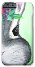 Load image into Gallery viewer, Grey Easter Bunny with Flowers - Phone Case