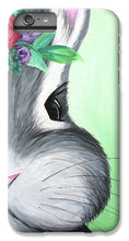 Load image into Gallery viewer, Grey Easter Bunny with Flowers - Phone Case