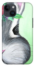 Load image into Gallery viewer, Grey Easter Bunny with Flowers - Phone Case