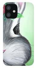 Load image into Gallery viewer, Grey Easter Bunny with Flowers - Phone Case
