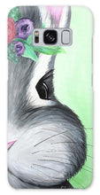 Load image into Gallery viewer, Grey Easter Bunny with Flowers - Phone Case