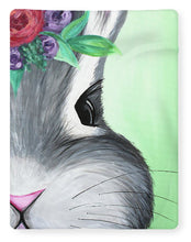 Load image into Gallery viewer, Grey Easter Bunny with Flowers - Blanket