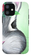 Load image into Gallery viewer, Grey Easter Bunny with Flowers - Phone Case