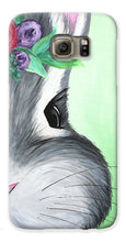 Load image into Gallery viewer, Grey Easter Bunny with Flowers - Phone Case