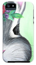 Load image into Gallery viewer, Grey Easter Bunny with Flowers - Phone Case
