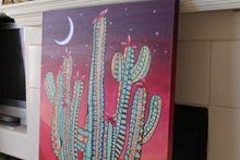 Load image into Gallery viewer, Original Saguaro Sunset desert cactus painting FREE SHIPPING!