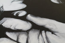 Load image into Gallery viewer, original John Lennon and Yoko Ono black and white painting canvas